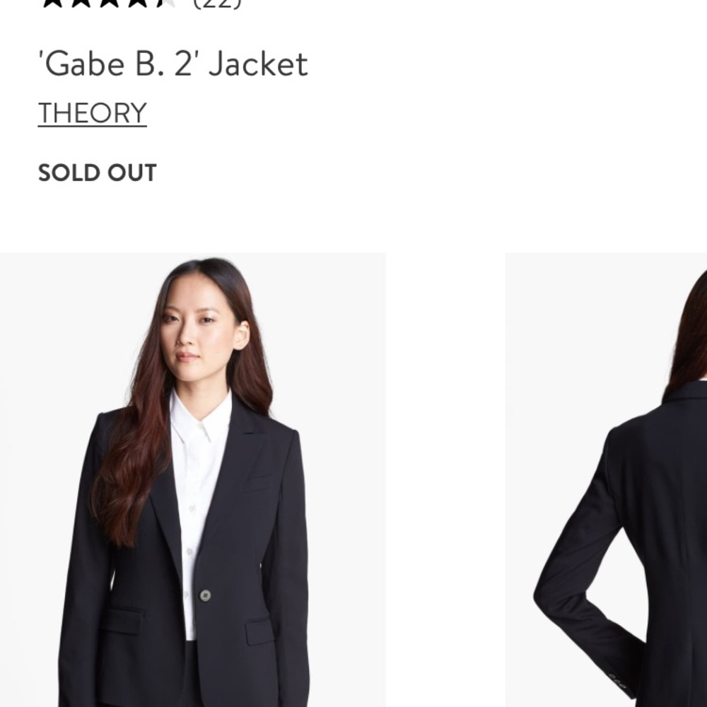 Theory Gabe B 2 Wool Blazer in Black Size 2